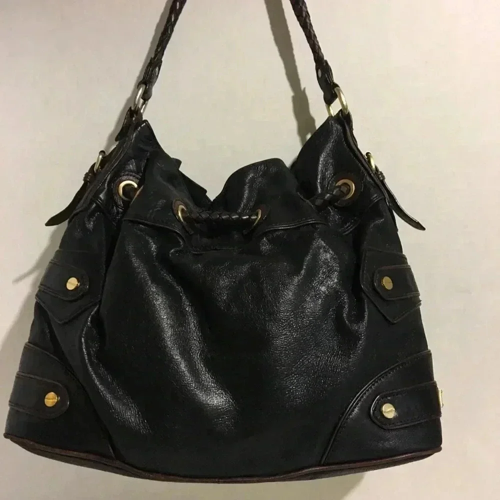 Steven by Steve Madden Black leather hobo handbag